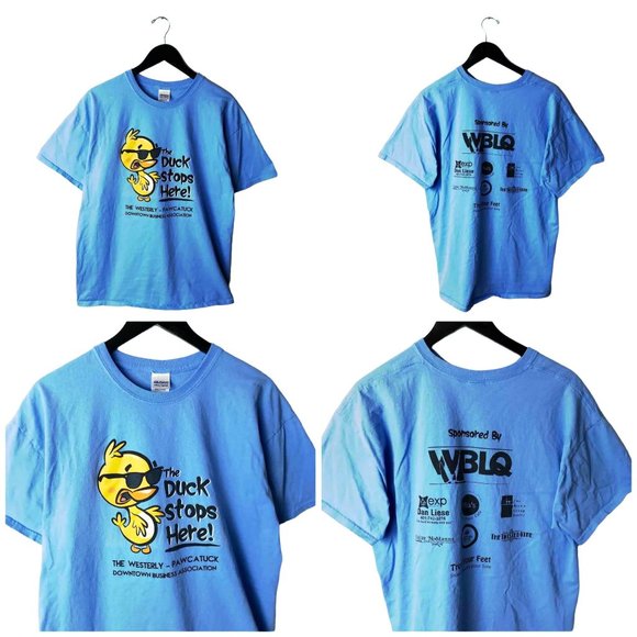 Gildan Other - Duck Stops Here Westerly Pawcatuck T Shirt Adult Blue XL Extra Large Graphic Tee
